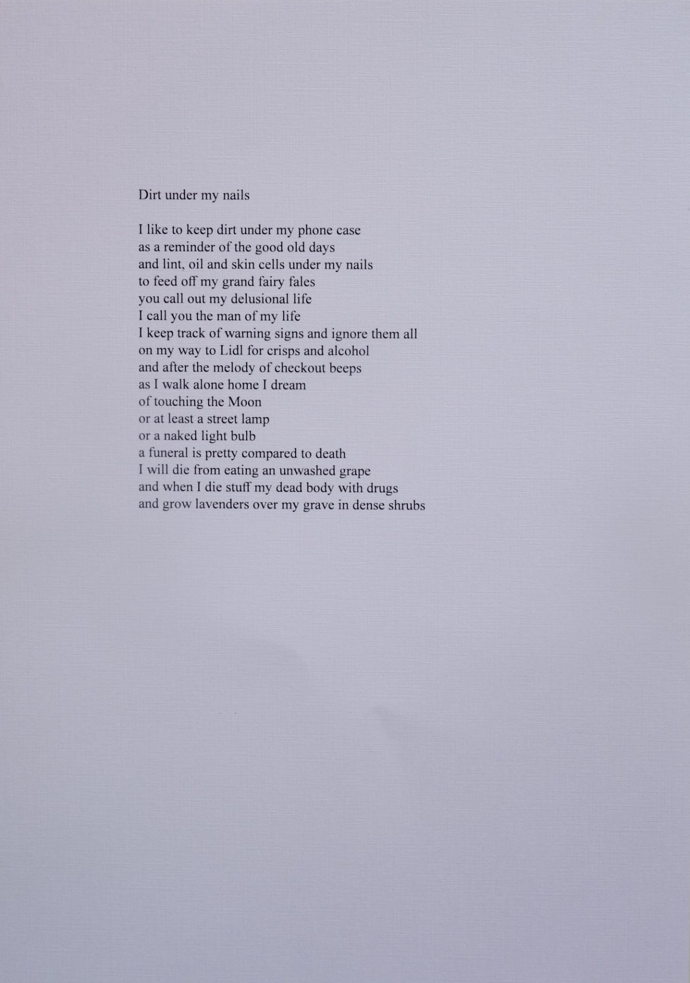 David Lindert: O-Town House (Photography) and Dirt Under My Nails (Poem) (Both 2020) - Image 3 of 3