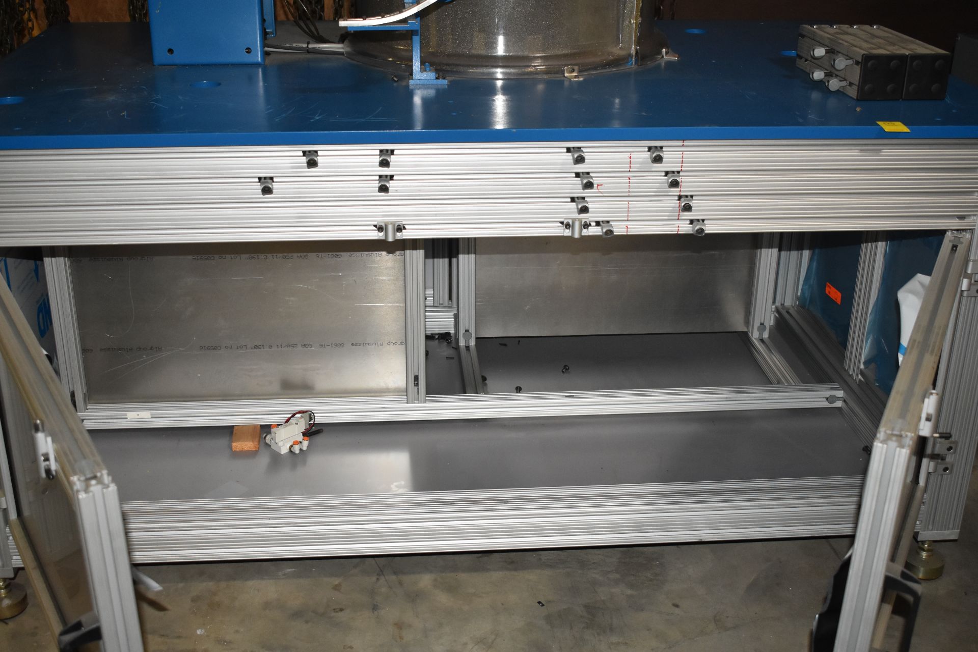 Vibratory Feeder And Hopper Mounted On Aluminum Work Table, Brand New - Image 2 of 3