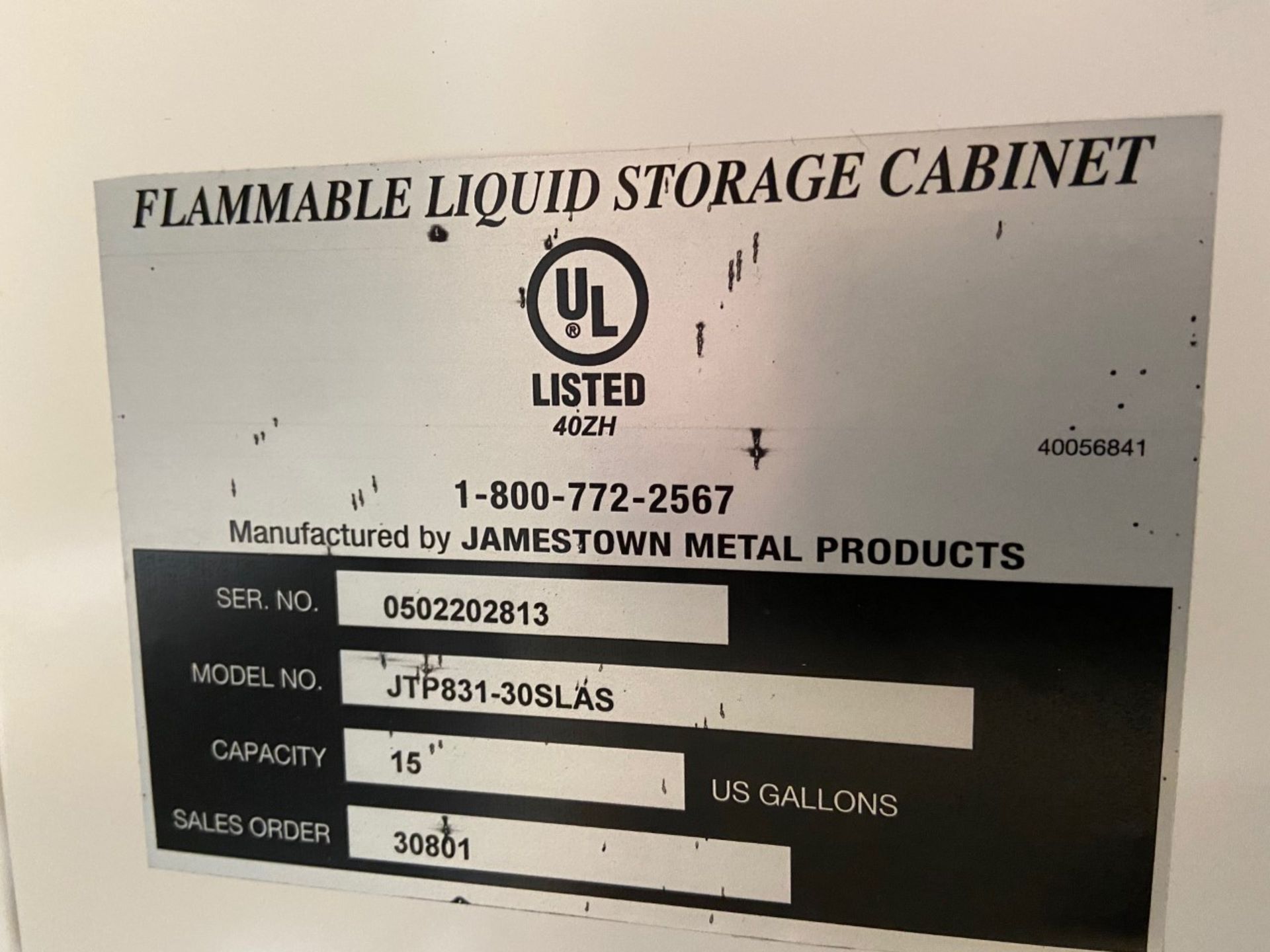 New Jamestown JTP831-30SLAS Flammable Liquids Storage Cabinet. - Image 3 of 4