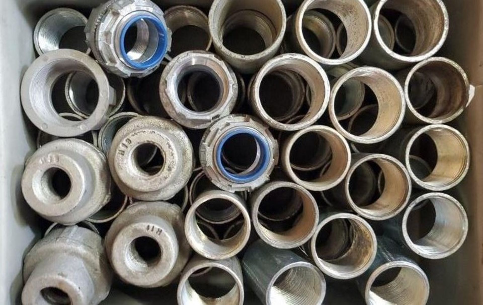 (4)Trays of Conduit Connectors, Pipe Clamps & Nuts - Image 2 of 5