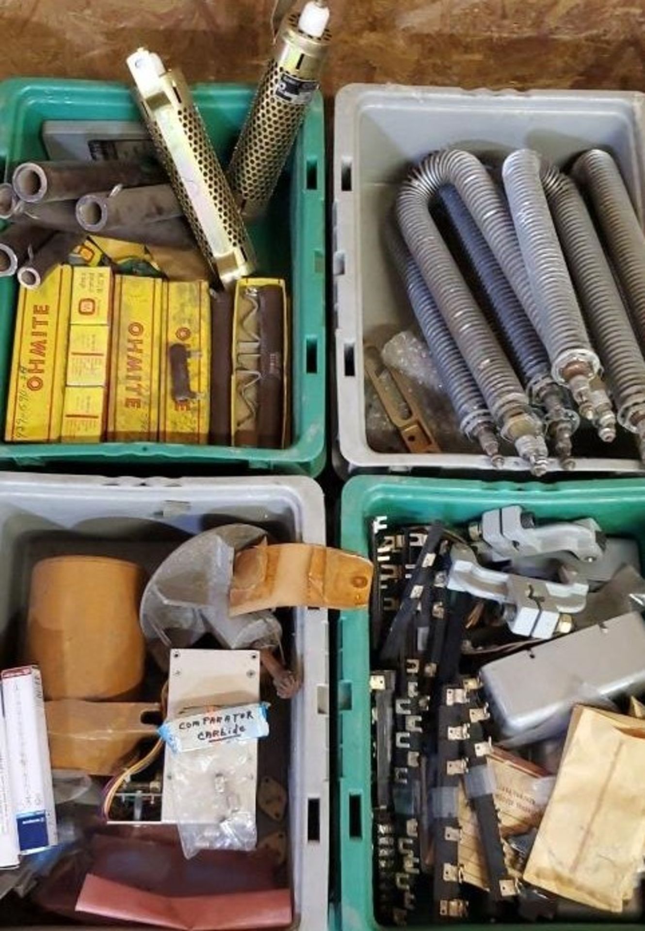 (4) Trays of Coils, Misc. Electrical Components