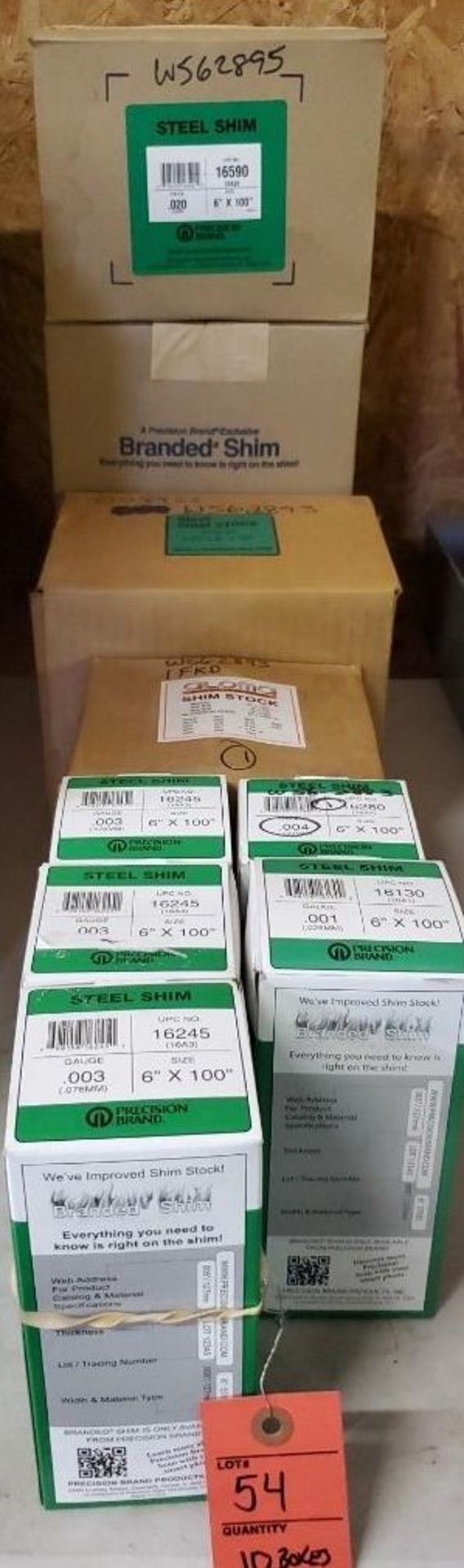 (10) Boxes of Variety Sizes Steel Shims