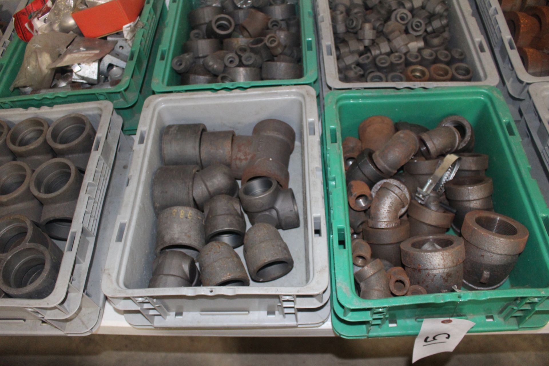 Four Bins of Steel Pipe Fittings - Image 2 of 3