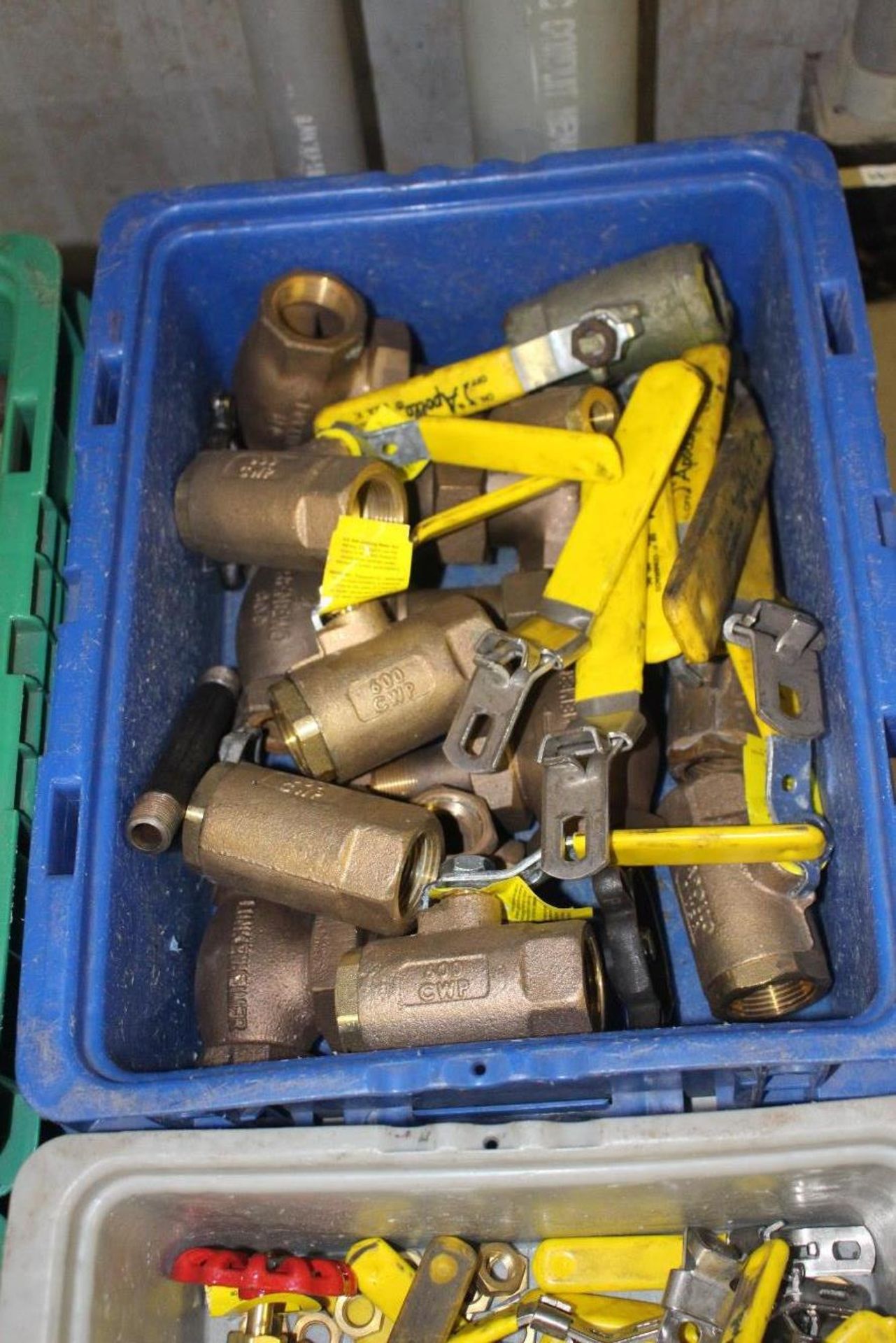 Four Bins of Brass Valves - Image 2 of 3