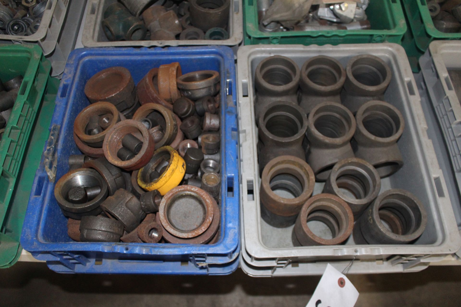 Four Bins of Steel Pipe Fittings - Image 2 of 3