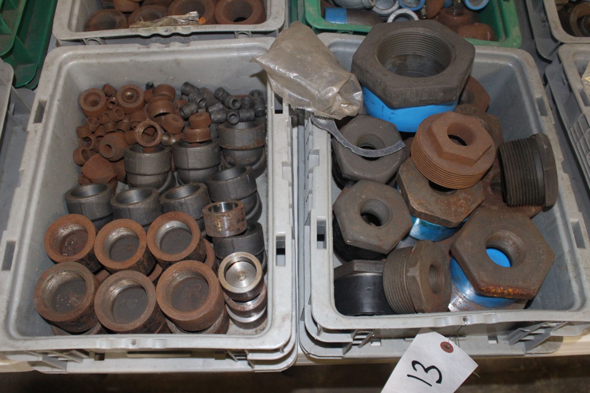 Four Bins of Steel Pipe Fittings - Image 2 of 3