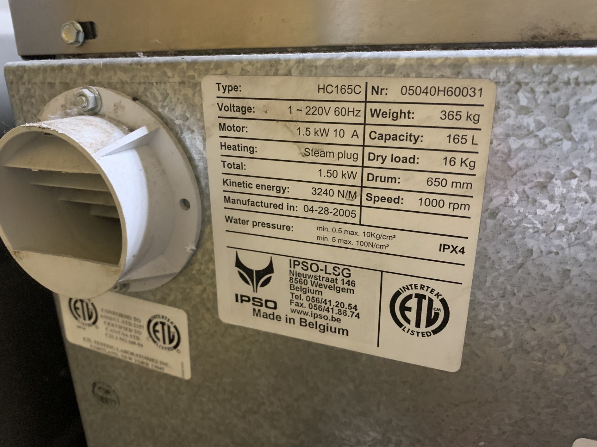 IPSO HC165C 35LB Commercial Washing Machine - Image 2 of 2