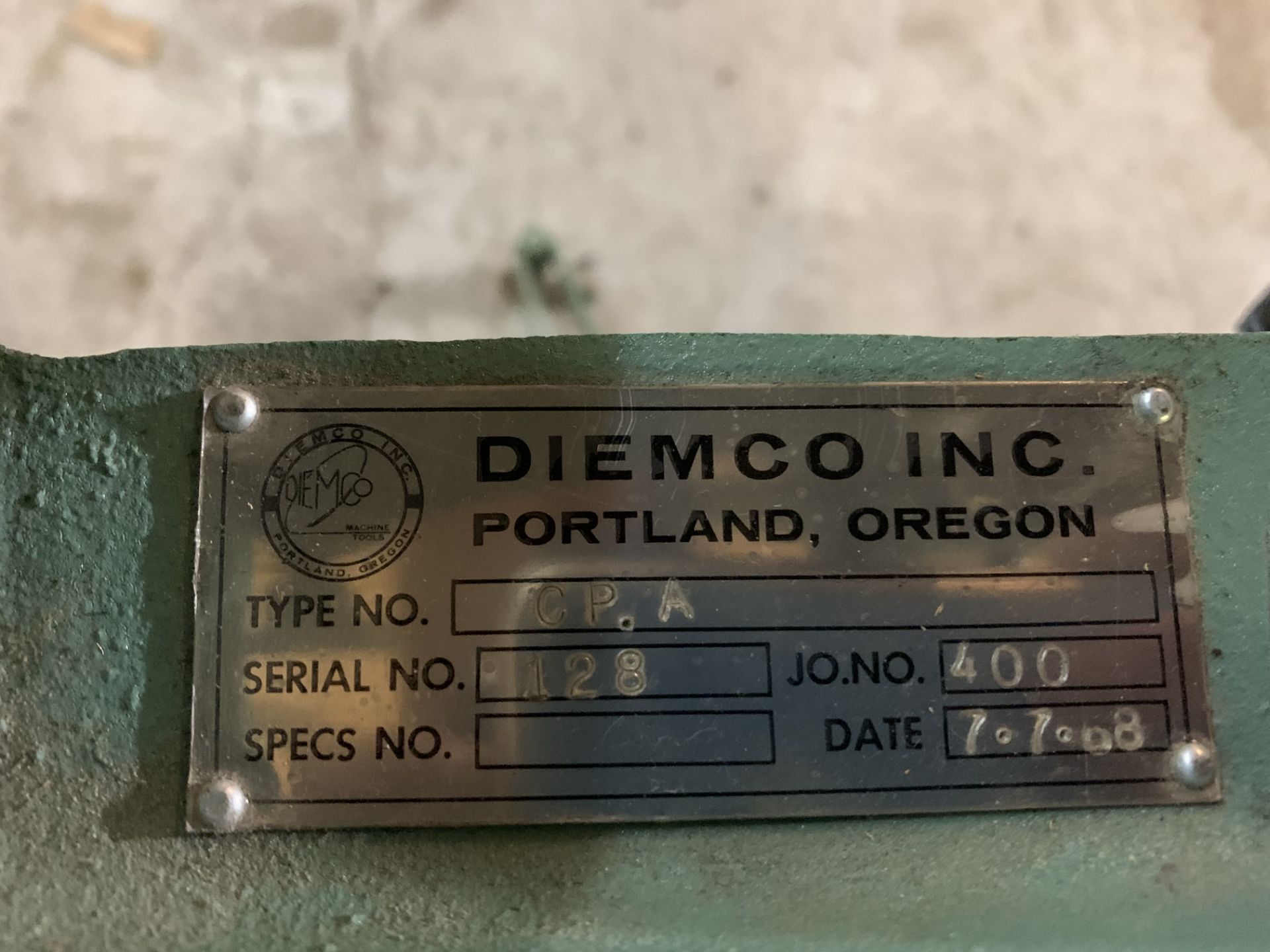 Diemco Type CP.A Adjustable Countour/Profiler Machine 120V - Image 4 of 4