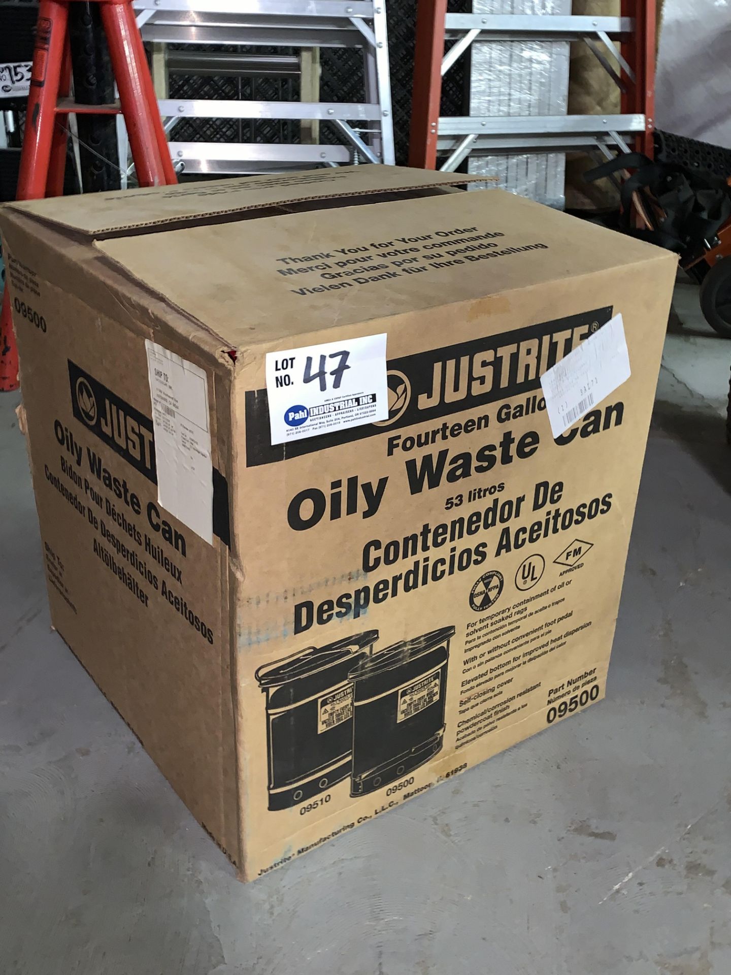 Justrite 14gal Oily Waste Rag Can New In box