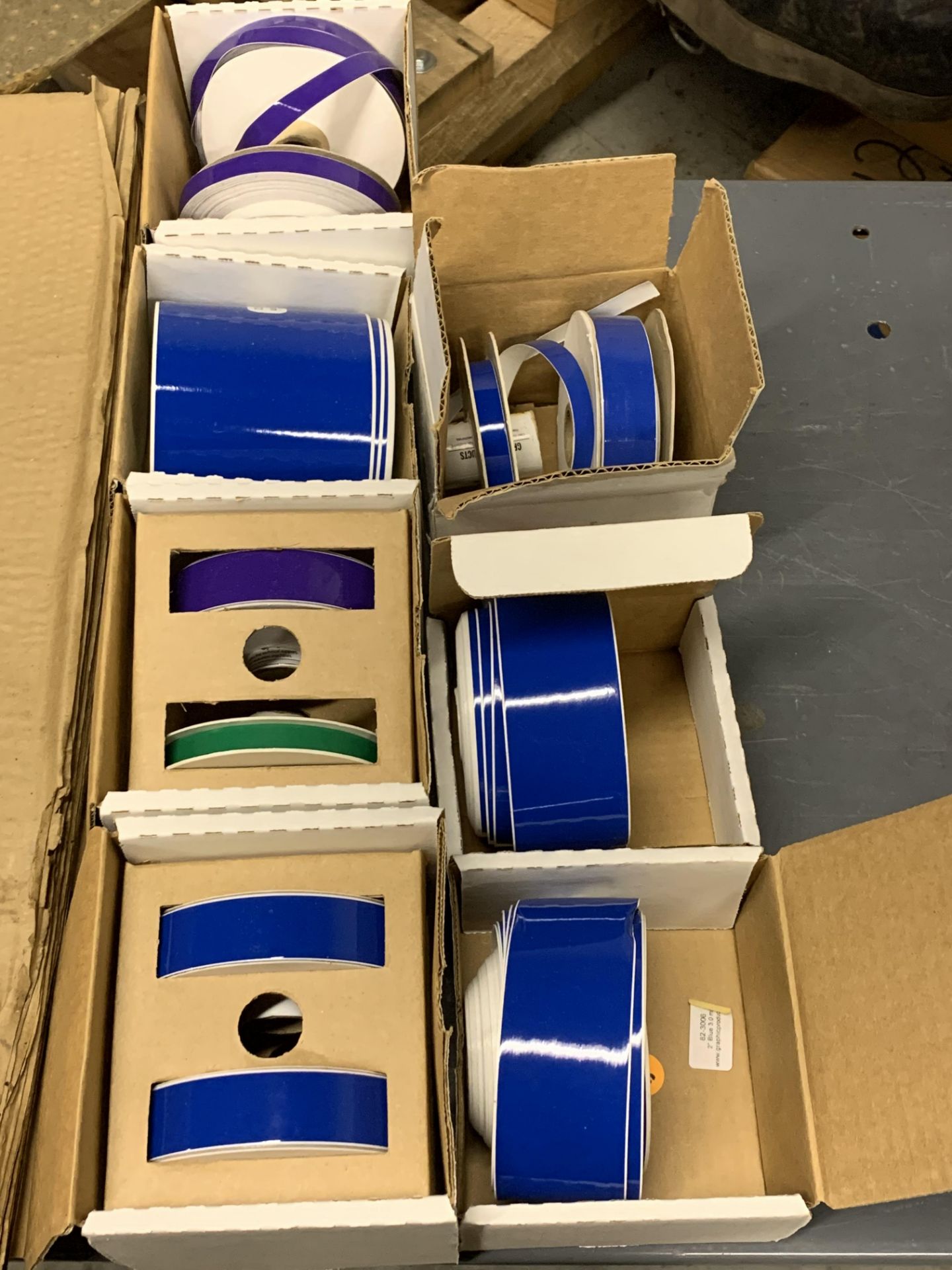 Assorted Blue and Purple Duralabel Vinyl Pinter Rolls