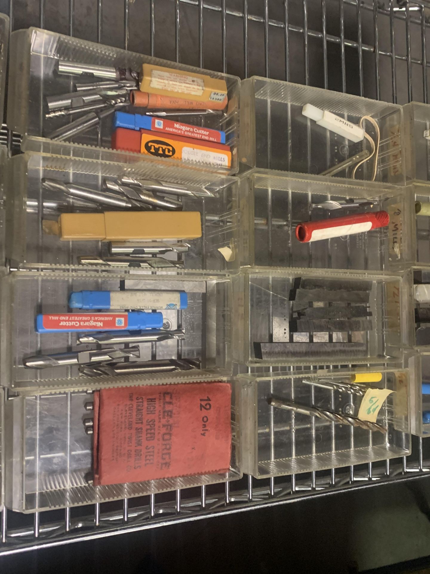 24-Compartment Parts Cabinet with Assorted End Mills, Drill Bits, Boring Bars etc - Image 4 of 5