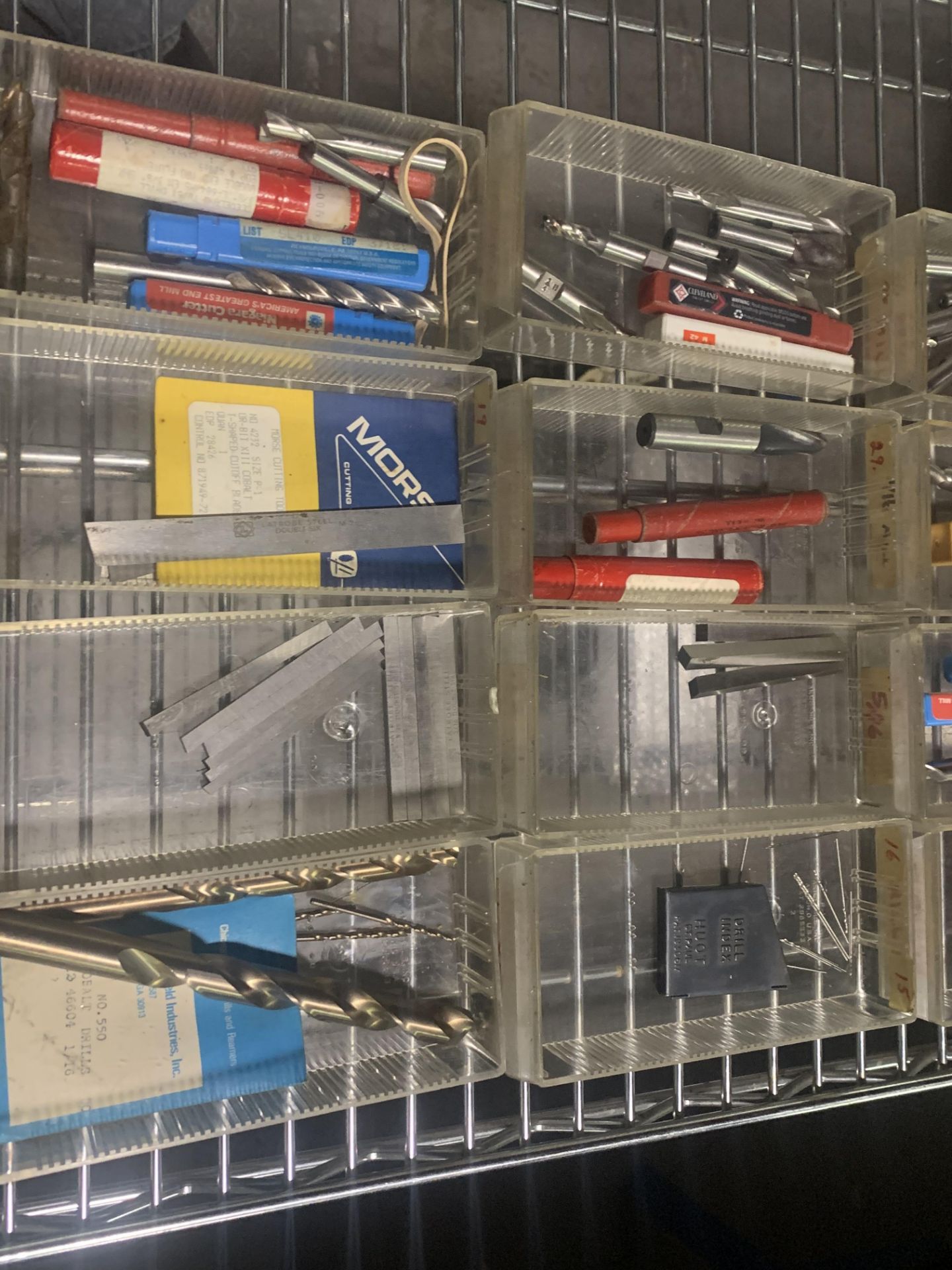 24-Compartment Parts Cabinet with Assorted End Mills, Drill Bits, Boring Bars etc - Image 3 of 5