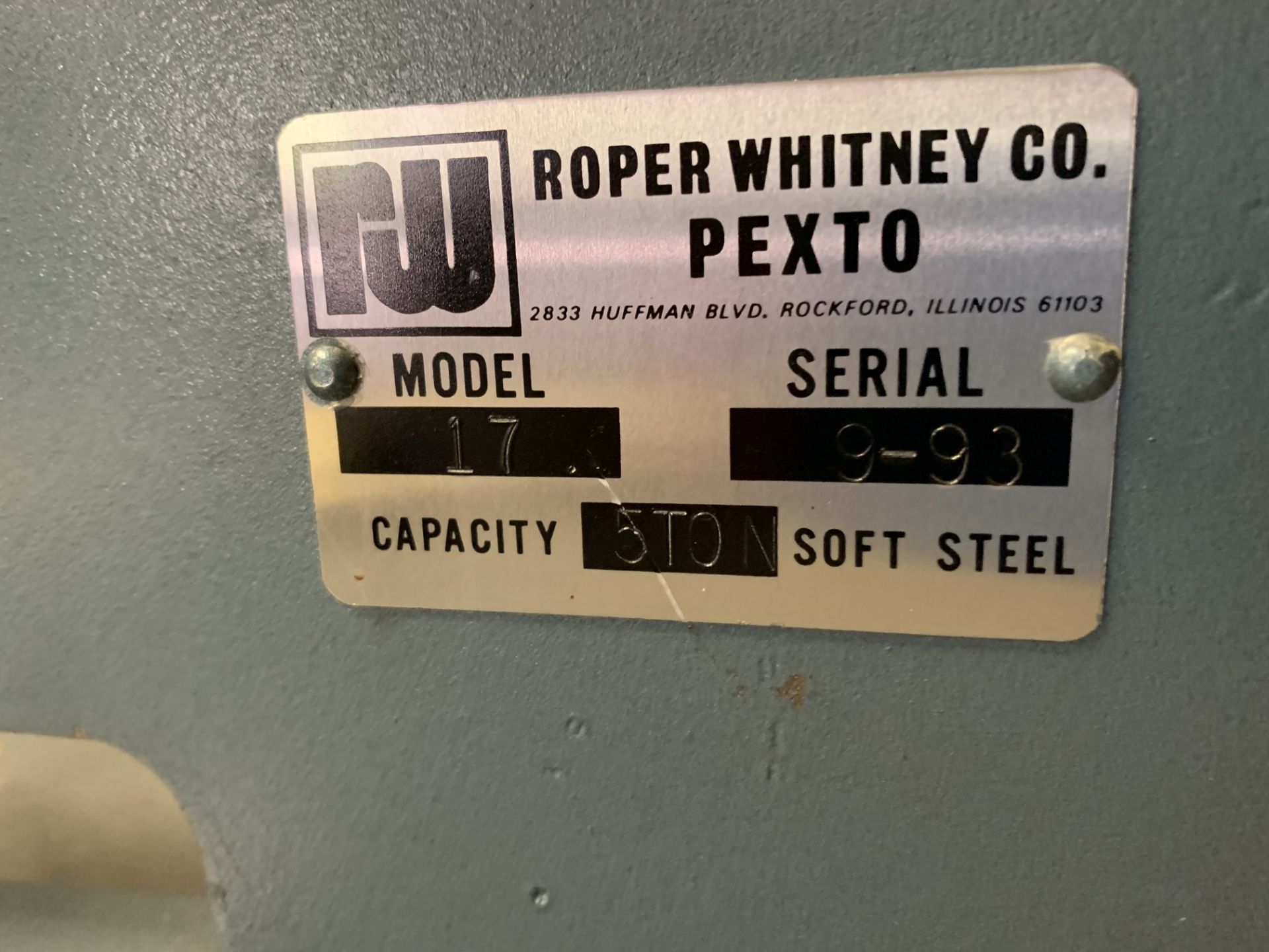 Roper Whitney Pexto 5-Ton Metal Punch, Model 17 - Image 2 of 3