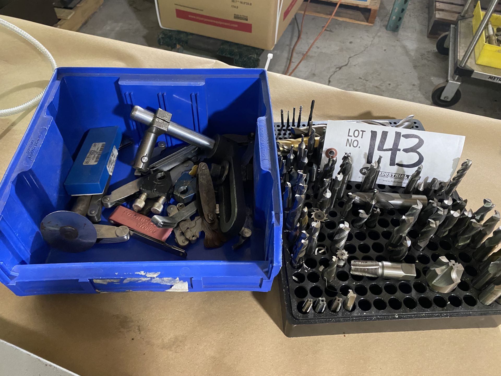 Assorted End Mills, Taps, Cutters, Knurling Tool