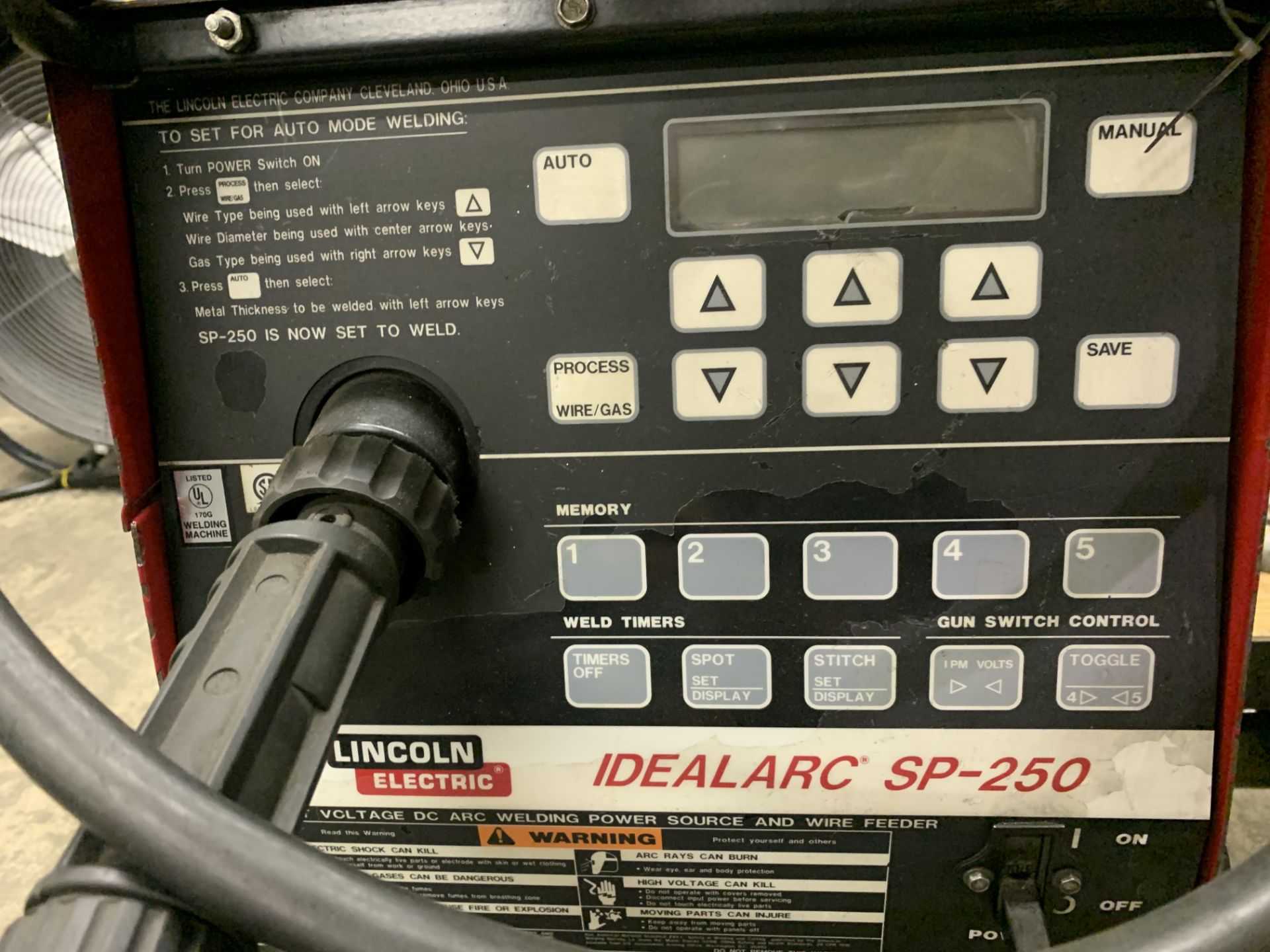 Lincoln IdealArc SP-250 Welder with Leads on Cart - Image 2 of 3