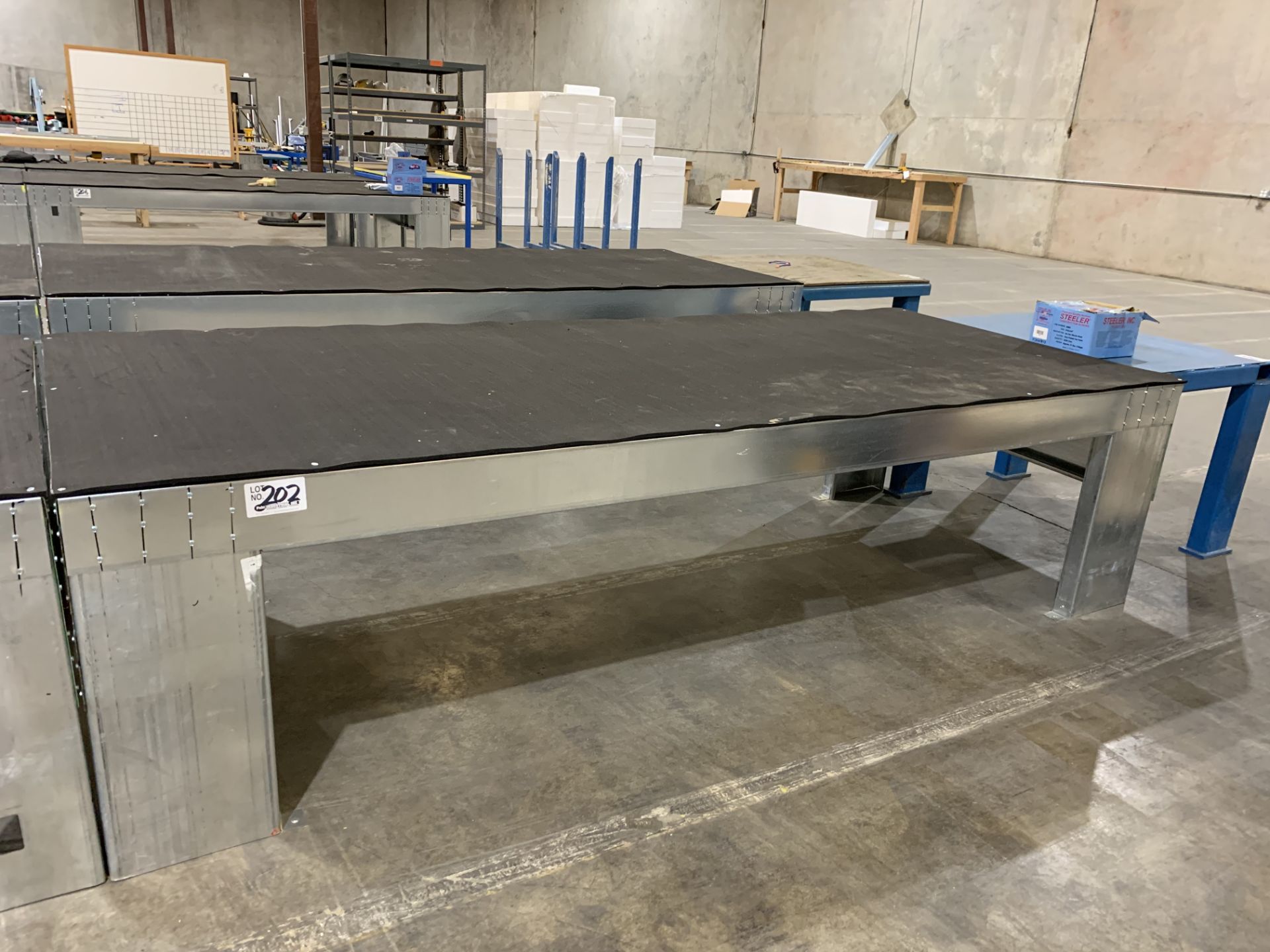 10' X 4' X 31" Tall Steel Framed Layout Table w/rubber cover