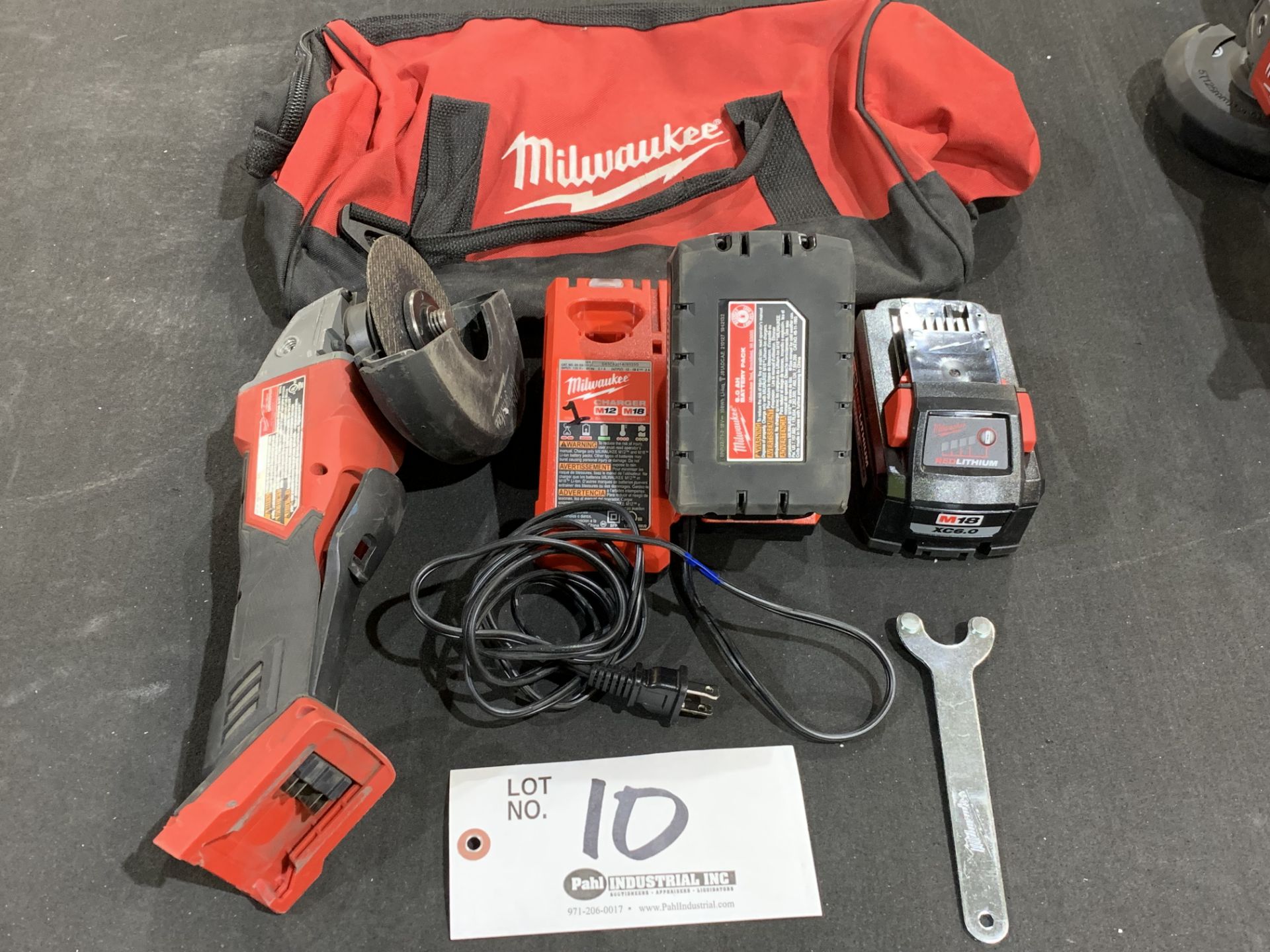Milwaukee Cordless 5" Right Angle Grinder w/charger and 2 batteries 18v