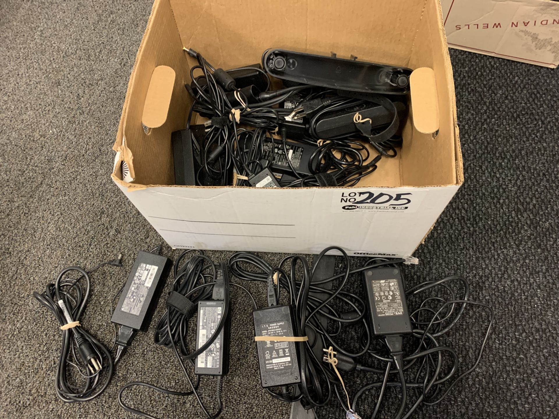 Box of Assorted Chargers/Power Supply cords