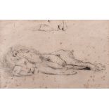 Early 19th Century English School. Study of a Sleeping Lion, Chalk, 8.25” x 12” (21 x 30.5cm)