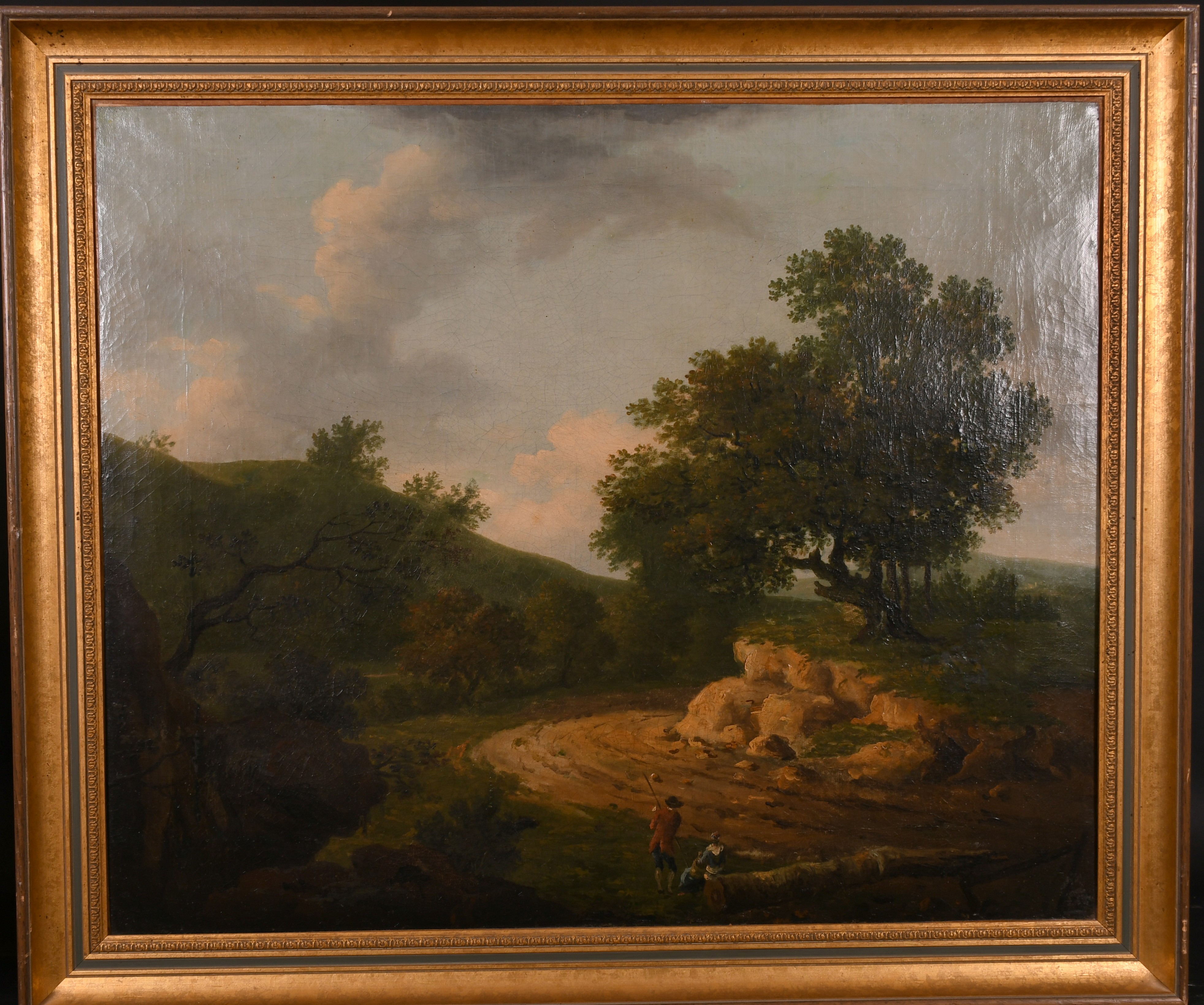 Circle of Charles Towne (1763-1840) British. A Classical Landscape with Figures in the foreground, - Image 2 of 3