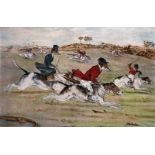 Late 19th Century English School. ‘‘Fox’ Hunting’, A Study of Foxes in Hunting Attire Riding Hounds,