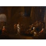 Late 17th Century Dutch School. ‘Christ before Caiaphas’, Oil on Panel, 19” x 25” (48.2 x 63.5cm)