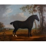 Attributed to John R Hobart (1788-1863) British. Study of a Horse in a Landscape, Oil on Board,