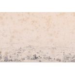 Thomas Allason (1790-1852) British. “Ruins of Plataia”, a Mountainous Landscape, Pencil,