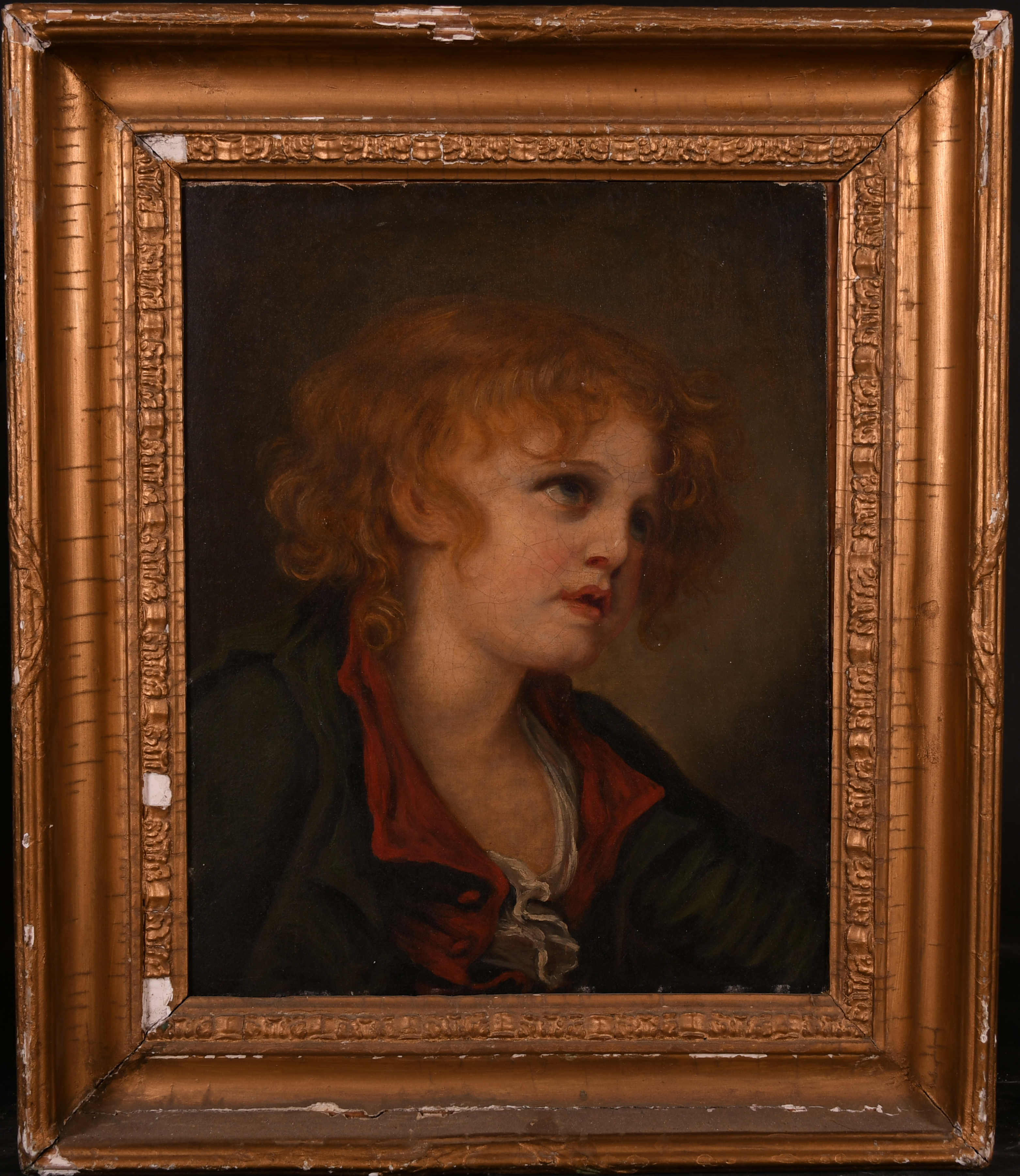 After Jean Baptiste Greuze (1725-1805) French. Bust Portrait of a Young Child, Oil on Canvas, 16” - Image 2 of 3