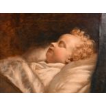 George Elgar Hicks (1824-1914) British. “Young Frederick Asleep at Last”, Oil on Canvas, Inscribed