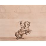 R… Deircow (19th Century) European. Study of Lipizzaner Stallion and Rider of the Spanish Riding