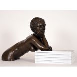 Tom Greenshields (1915-1994) British. “Rosie” A Naked Girl resting on her Elbow, Bronze, Signed