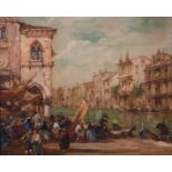 E… Zeno (Early 20th Century) British. A Scene on the Grand Canal, Venice, Oil on Artist’s Board,