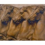 Late 19th Century English School. The Horses Heads in the style of the Elgin Marbles, Oil on Canvas,