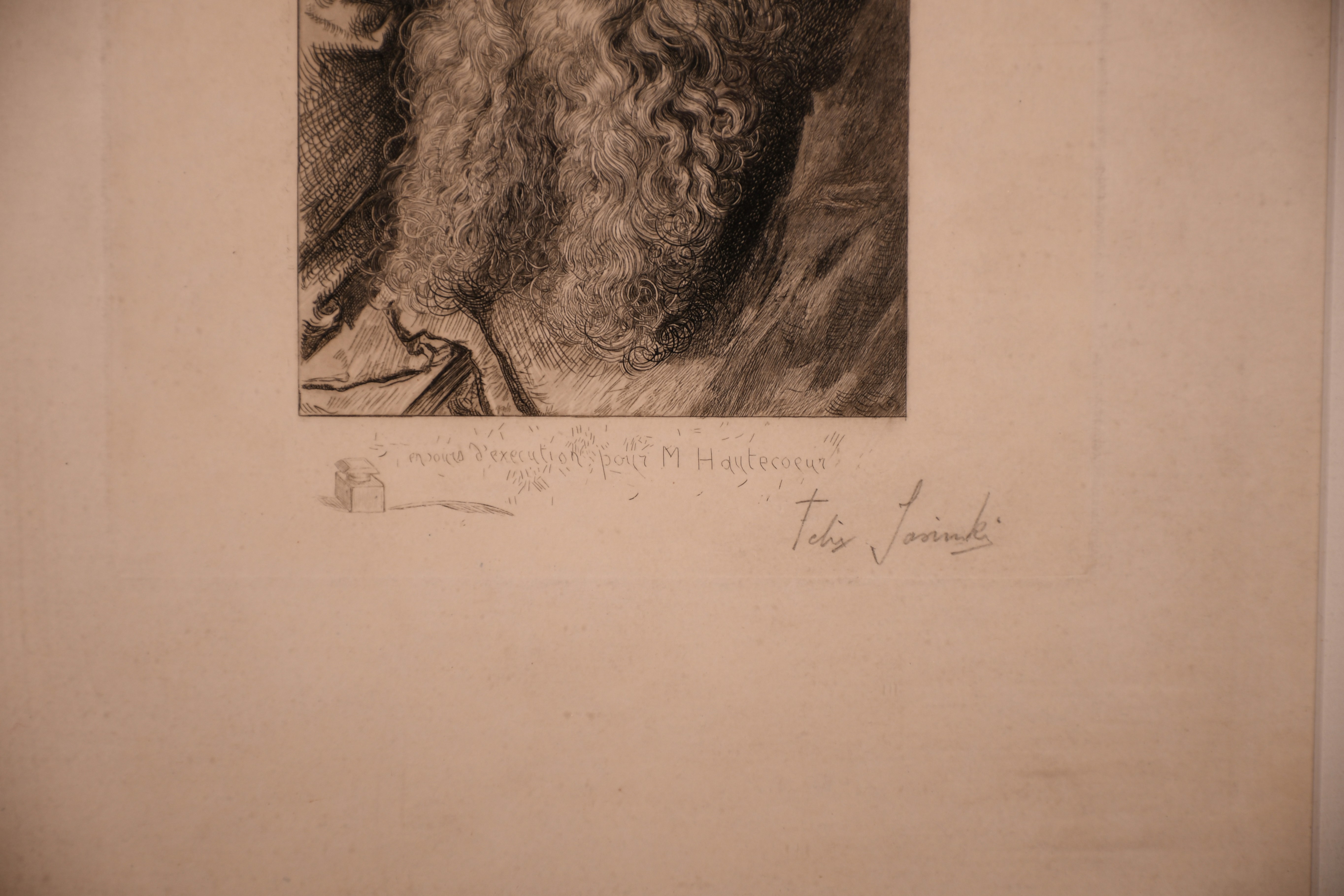 Felix Jasinski (1862-1901) French/ Polish after Albrecht Durer (1471-1528) German. Head of an Old - Image 3 of 5