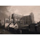 19th Century English School. “St Mary Redcliffe Church, Bristol”, Watercolour, Inscribed on the