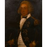 Late 18th Century English School. A Portrait of Captain Sainsbury in Uniform, Oil on Canvas,