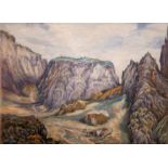 D… C… Mackinlay (19th – 20th Century) British. A Mountainous Landscape, Watercolour, Signed, 5.25” x