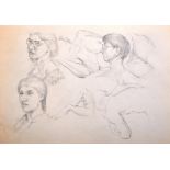 Attributed to Rex John Whistler (1905-1944) British. Head and Body Studies, and Head Studies on