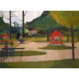 Tom Davison (20th Century) British. “Regent’s Park”, Oil on Board, Signed and Dated ’60, and