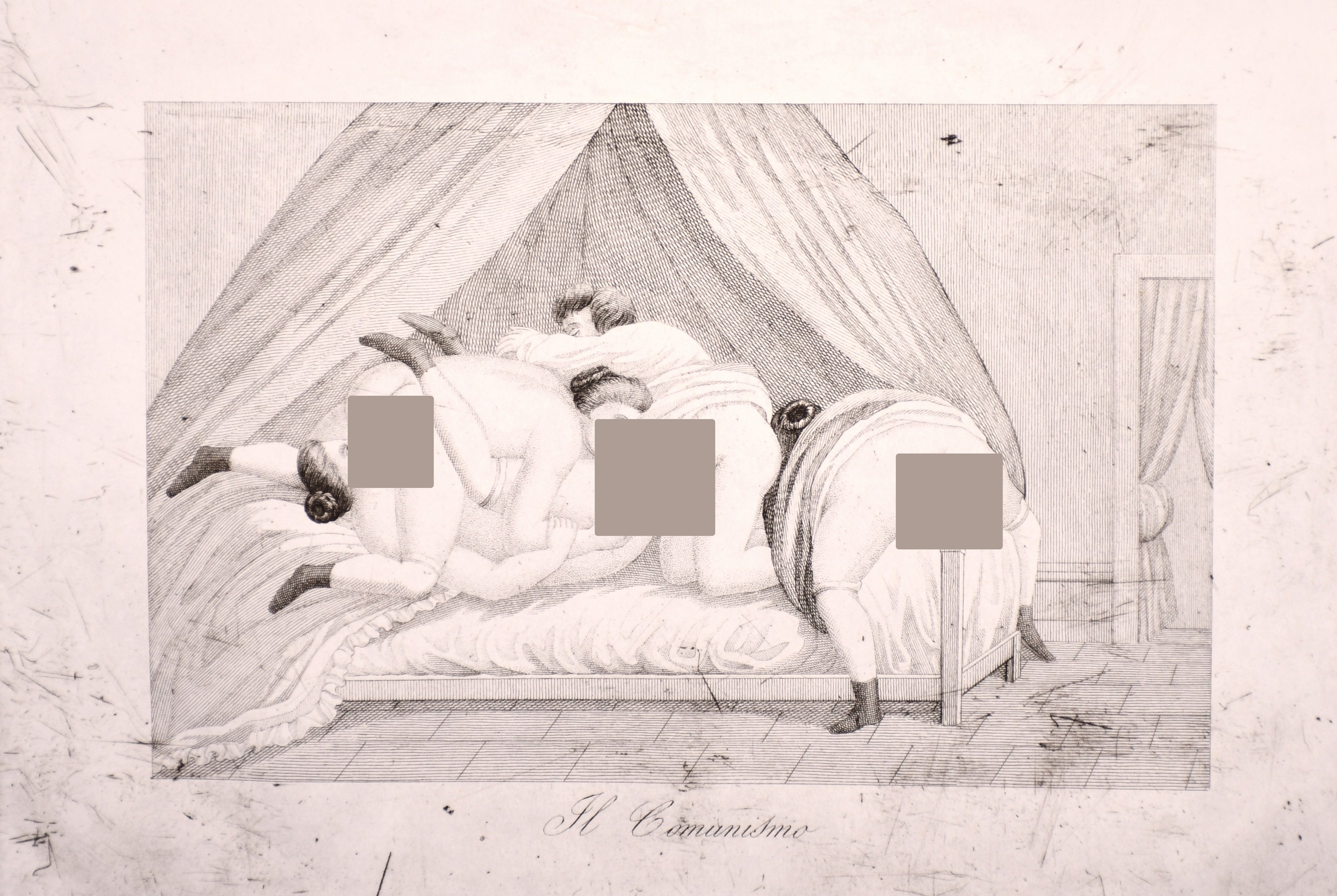 20th Century Spanish School. “La Rivista”, Engraving from an Erotic 18th Century set, Unframed, 5” x - Image 8 of 23