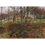 Olwyn Bowey (1936- ) British. “Wild Cherry Wood”, Watercolour, Signed, and Inscribed on a label on