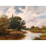 S… Boden (19th - 20th Century) British. “On the Avon near Ashow, Warwickshire”, Oil on Canvas,