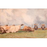 Denys George Wells (1881-1973) British. “Shrouded Guns”, Watercolour, Signed and Dated 1919, and
