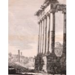 After Luigi Rossini (1790-1857) Italian. “Avanzi del Tempio della Concordia”, Engraving, 18” x 14.