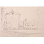 19th Century English School. “Pembroke College”, Pencil, Inscribed, Unframed, 2.5” x 3.5” (6.4 x