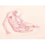 John Bathe (1849-1874) British. An Anatomical Sketch, based on ‘The Dying Gaul’, Ink and Wash,