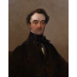 19th Century English School. Bust Portrait of a Man dressed in Black, Oil on Canvas, 30” x 24” (76.2