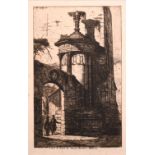 Charles Meryon (1821-1868) French. “Entrée du Couvent des Capucins”, Etching, 2nd State,