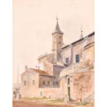 Francis Cranmer Penrose (1817-1903) British. “Behind St John’s Lateran”, Watercolour, Inscribed